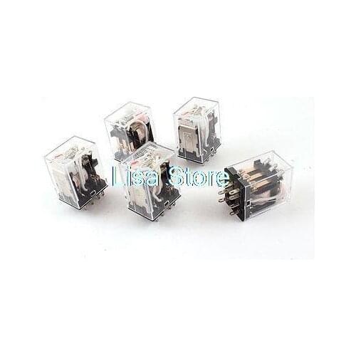 AC36V Coil 3PDT 11Pin Red LED Indicator Lamp General Purpose Power Relay 5Pcs