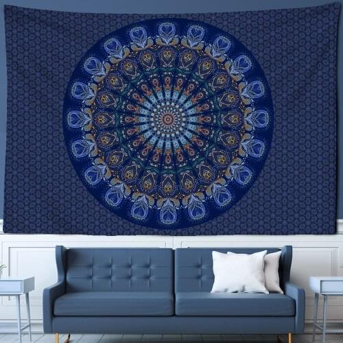 Psychedelic Mandala Tapestry Wall Hanging Bohemian Witchcraft Table Mat Room Dormitory Art Home Decor
