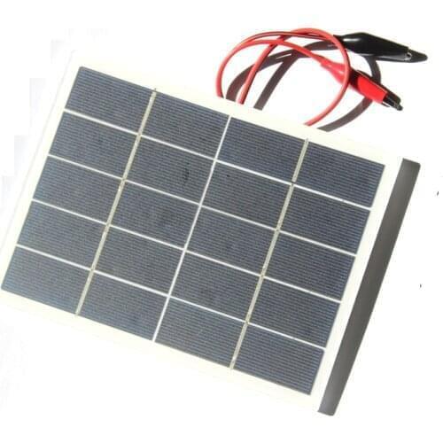 BUHESHUI 4W 5V Solar Cell Polycrystalline DIY Solar Panel+Clip For Charging 3.7V Battery System Study Free Shipping