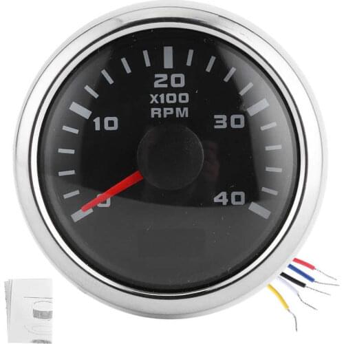 Digital Tachometer Gauge 52mm 4K RPM LCD Hour Display Meter Waterproof for Car Yachts Motorcycle ABS Car Tachometer