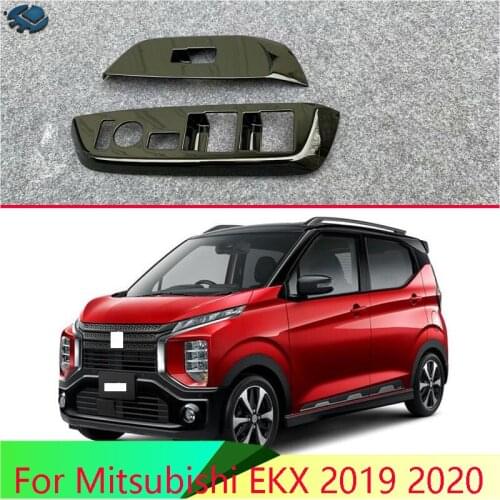 For Mitsubishi EKX 2019 2020 Car Accessories Front door switchboard glass rising window piano black Trim