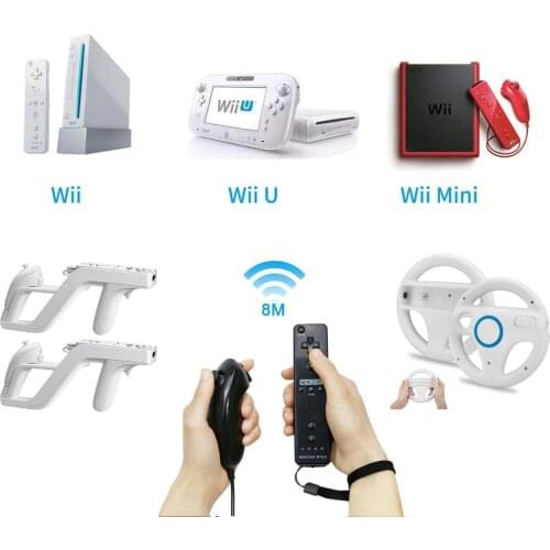 For Nintend Wii 2 In 1 Set Wireless Bluetooth GamePad Remote Controller SYNC Joystick Left Hand+Nunchuck Optional Motion Plus