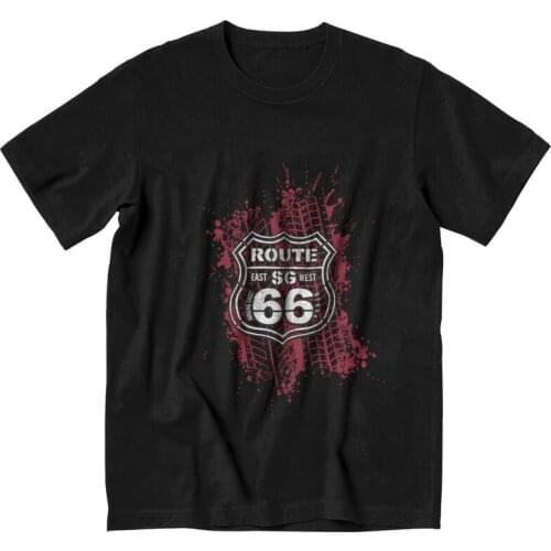 Route 66 T Shirts Men Short Sleeve Cotton T-shirt Mother Road America Highway Tees Top Novelty Tshirts Gift