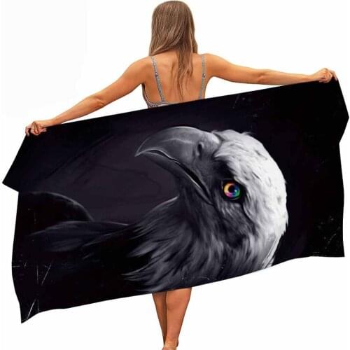 HELENGILI Bald eagles Microfiber Pool Beach Towel Portable Quick Fast Dry Sand Outdoor Travel Swim Blanket Thin Yoga Mat