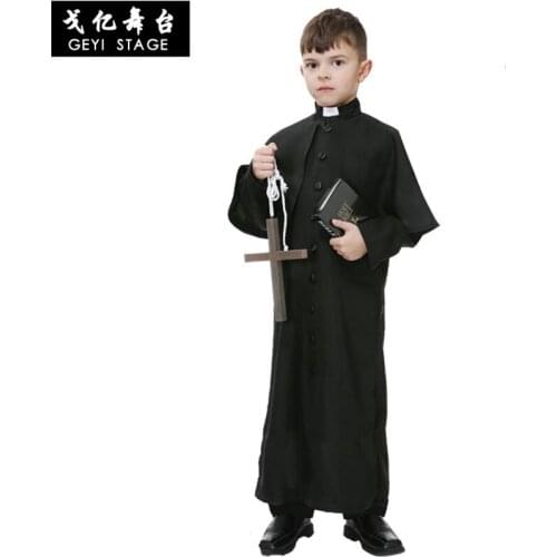 Hot Halloween costumes cosplay stage performances luxury childrens clothes Father prophet monks costume