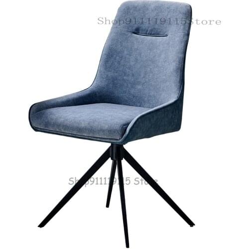 Italian Minimalist Revolving Dining Chair Cloth Art Restaurant High Back Chair Modern Study Book Chair Computer Chair