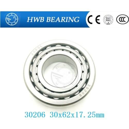 Free Shipping Taper Roller bearing 30206 30x62x17.25mm 30207 35x72x18.25 30208 40x80x19.8 Tapered roller bearings, single row