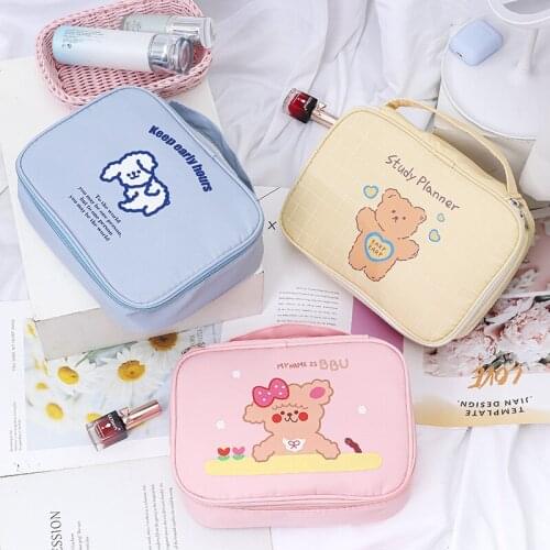 Cute Girls Cosmetic Case Large Capacity Make Up Bag Home Storage CaseFashion Zipper Travel Organizer Beauty Pouch