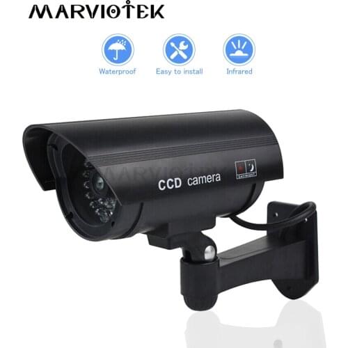 Fake Dummy Camera Outdoor Bullet Camera Waterproof Indoor Home Security Video Surveillance CCTV Camera with Flashing Red LED