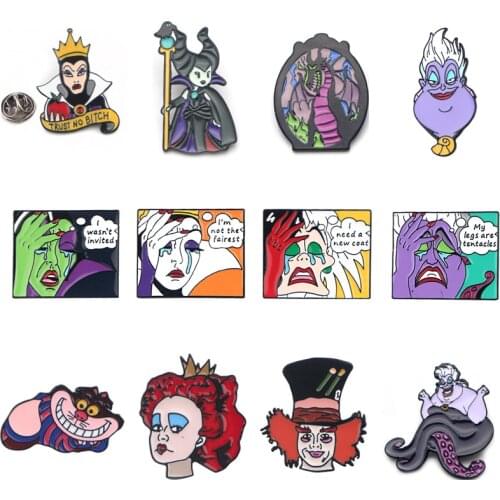 Disney Movie Maleficent Queen Brooch Enamel Pin Women and Men Kids Backpack Bags Shirt Hat Lapel Pin Badge Jewelry