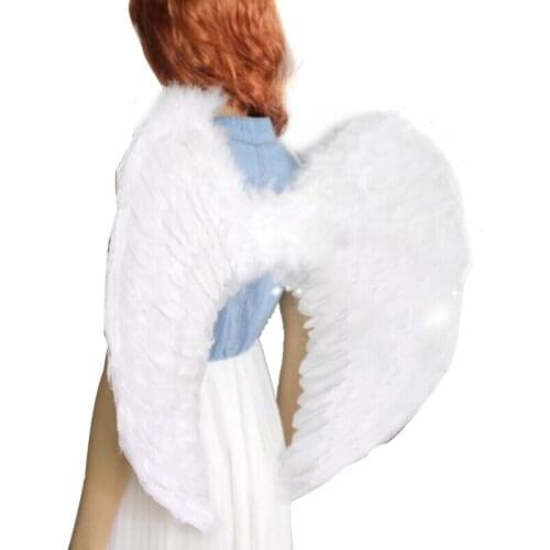 2019 New Angel Feather Wing Halloween Costume Cosplay Dress Up Apparel Adult Children