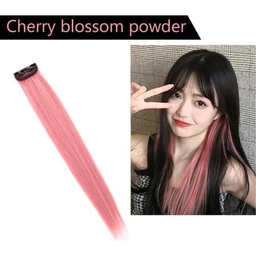 Fashion Dyed Wig Piece One Piece Simulation Hair Seamless Highlighting Color Hair Extension Small Piece Wig Female Long Hair