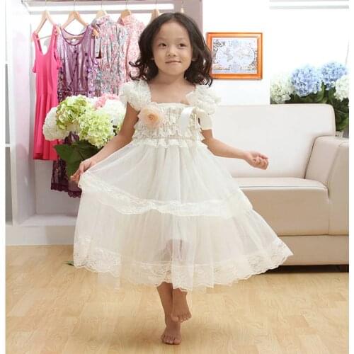 Kaiya Angle White Baby Summer Dress Girls Clothes Princess Dress Girl Single Layer Birthday Dresses For Baby