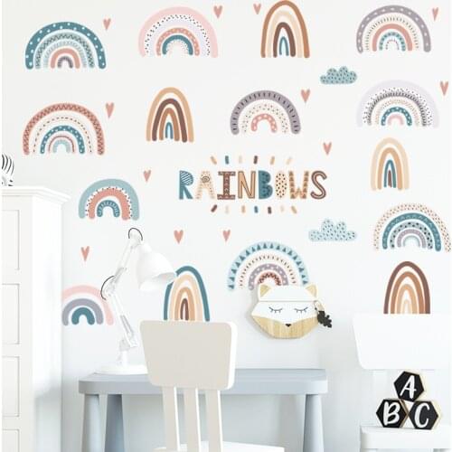 DIY Rainbow Wall Stickers for Living rooms Wall Stickers Bedroom Decorative Wall Decals Home Decor Removable Vinyl Art Murals