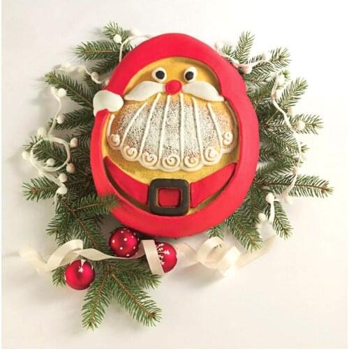 Christmas Santa Claus Cake Mould Silicone 3D Baking Decoration Tools For XMAS Chiffon Mousse Christmas Praty Cakes Mold