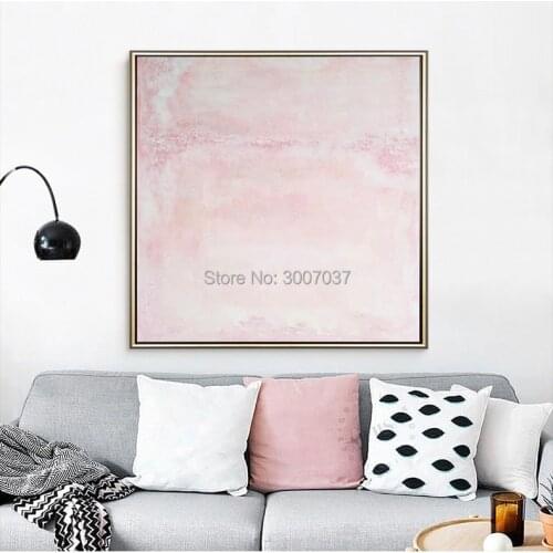 Modern Canvas Painting for Living Room Home Decorative Large Art Wall Painting Pink Oil Painting Hand Painted