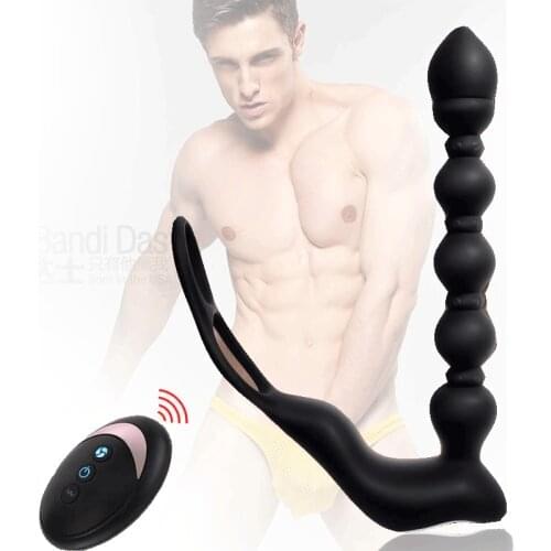 Vibration Anal Plug Vibrator Male Prostate Massage Anal Pull Beads Remote Control Masturbation Sex Toys Adult Products For 18