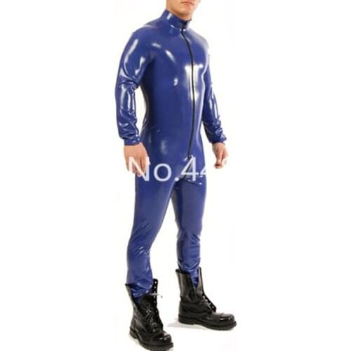 High Quality Handmade 100% Nature Latex Rubber Jumpsuit With Front Zip Males' Long Sleeve Bodysuit Custom Made (No Sock)