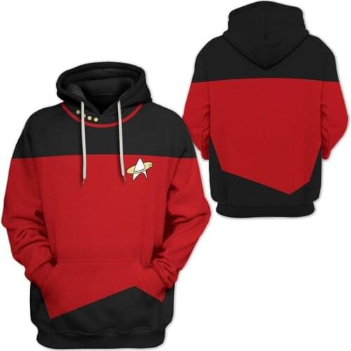 Star Cosplay Trek: Picard Print Hoodie Adult Hooded Sweatshirt Pullover Coat Jacket Adult Men Hoodie
