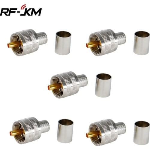 10pcs PL259 UHF male Plug RF Coaxial connector crimp for RG8 LMR400 RG213 RG165 RG214 RG393 Pigtail cable