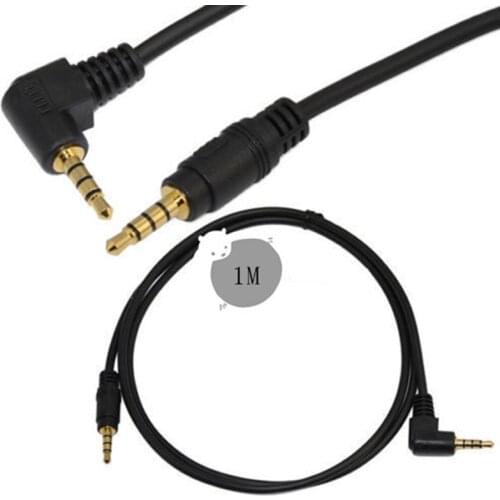 100CM 3.5mm TRRS 4 pole 3ring to Right angle Mini plug Aux Audio Cable