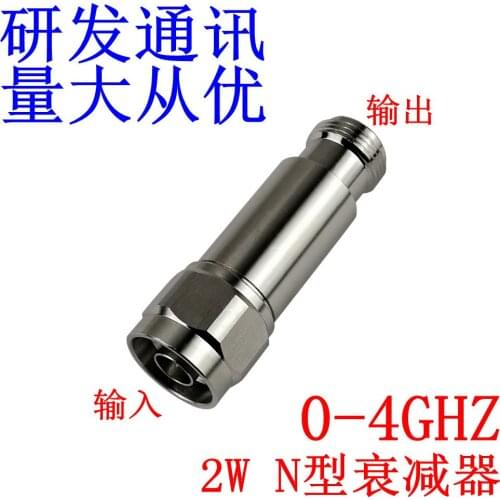 2W N-type RF coaxial fixed attenuator, 50 ohm DC 0-4GHz 1-40dB
