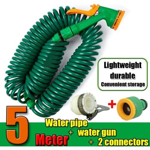5 meters Spring telescopic hose garden watering flower wash balcony Car accessories wash gun