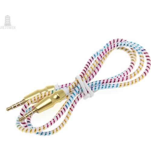 500pcs/lot HOT SALE New 3.5mm Jack Auxiliary Cable Audio Cable round ring Male To Male Aux Cables Car player to audio device