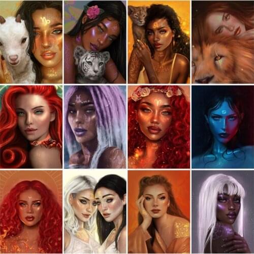 5D Diy Diamond Painting Mosaic Beautiful Girl Portrait Picture Full Round Square Drill Embroidery Home Decoration Handmade Gift