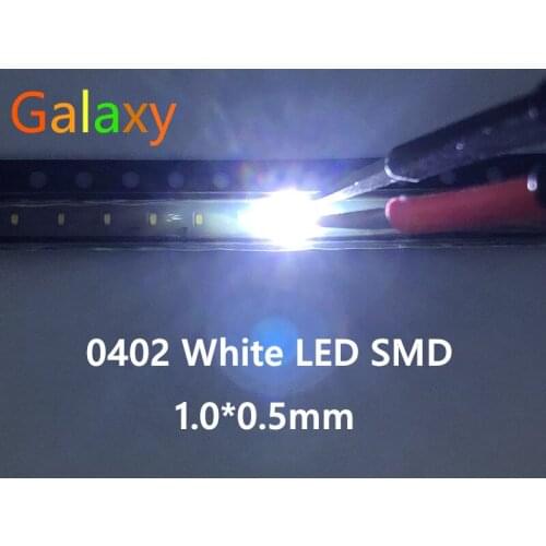 6000PCS 0402 LED light-emitting diode smd 0402 white 0402 SMD LED 1.0*0.5*0.4MM 1005 super bright 6000-8000K