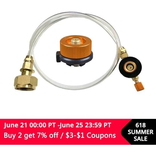 Outdoor Camping Gas Stove Tank Adapter Gas Cylinder Inflation Valve Set Picnic Stove Accessories For Russia Camping Equipment