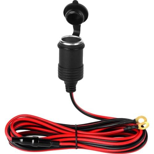 Auto Car Cigarette Lighter 12V Cigarette Lighter Female Plug Extension Socket with Ring Terminal Fused 10A