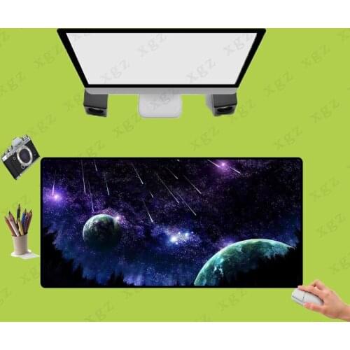 XGZ Purple Blue Planet Large Game Mouse Pad Natural Rubber Non-slip Lock-edge Mousepad Speed Version Keyboard for CS Game XXL