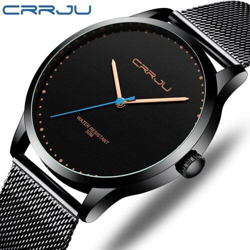 2020 Top Brand CRRJU Luxury Business Mens Watch 30m Waterproof Clock Male Sport Watches Men Quartz WristWatch Relogio Masculino