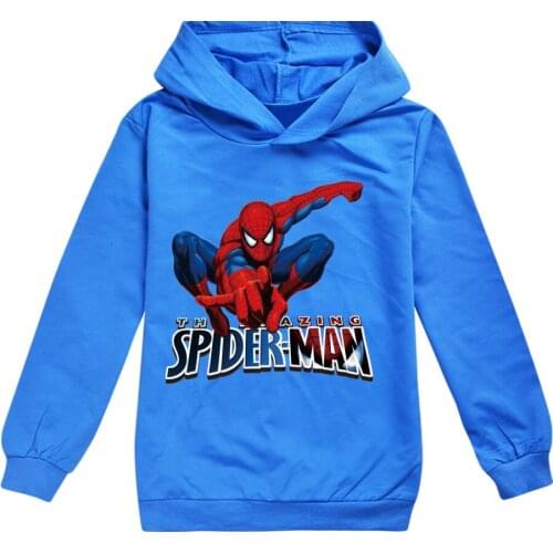Disney Boys Spiderman Clothes Long Sleeve Coat Girl Jacket Kids Hoodies Sweatshirts Hooded Causal mal Kids T-Shirt Top