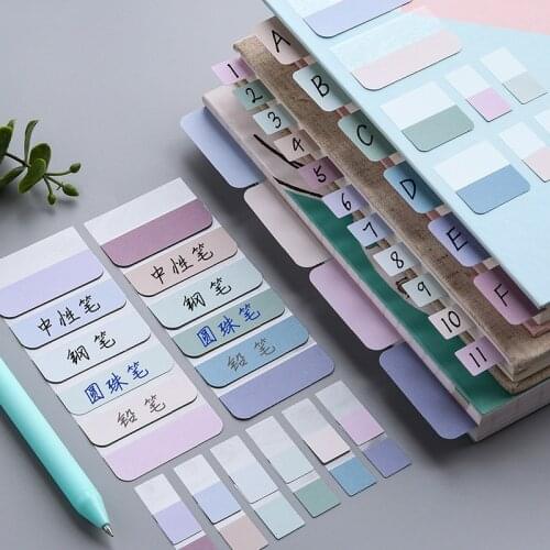 Morandi Index Label Sticker School Office Colored Classify Sort Bookmark Cute Candy PET Planner Notes Memo Pad