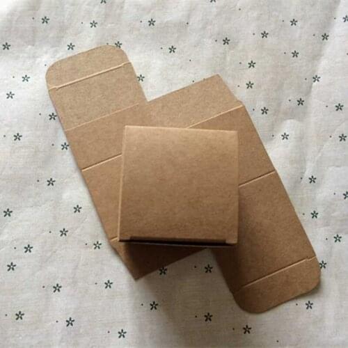50pcs 6*6*5cm Kraft Paper Square Candy Box Wedding Party Favor Gift Box kraft paper for packing kraft packaging boxes
