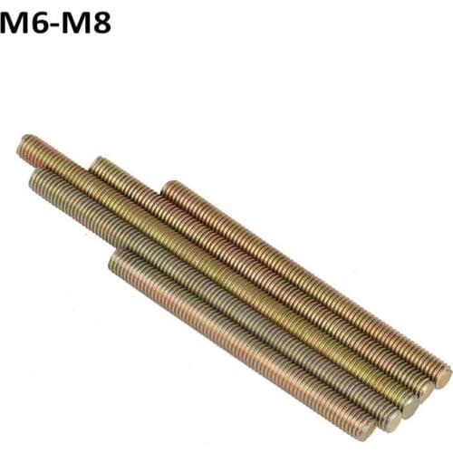 M6 M8 Color Zinc Full Threaded Rods Bar Stud Carbon Steel Wire Screw Rod Full Tooth Connect Screw Bolts