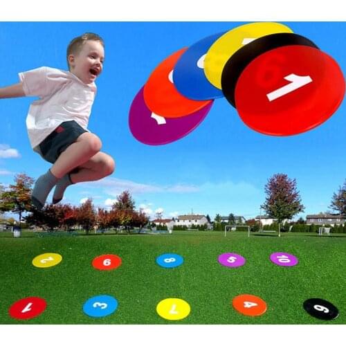 10 Pcs Spot Markers Numbered Football Basketball Digital Signs Disc Markers Training Equipment for Kids Floor Spot Sports Toy