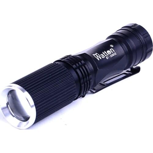 Powerful Mini flashlight with rechargeable battery Watton Wt-308 long-distance white light, Tough quality material Hunting, camp
