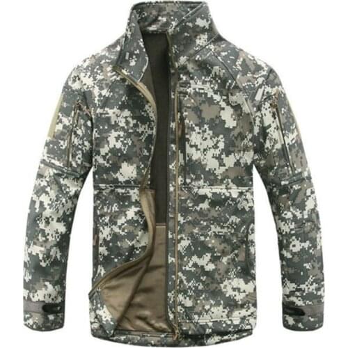 Jacket Men Sharkskin Soft Shell Military Jackets Waterproof Fleece Warm Outerwear Sportswear FishingHikingRuning Tactical Coats