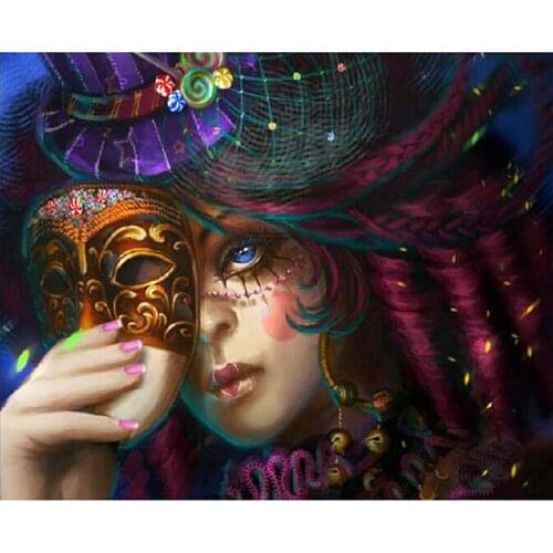 5d DIY Diamond Painting Woman mask Full Drill Square Round Diamond Embroidery Cross Stitch Kits 5D Mosaic Needlework YG501