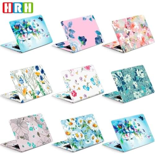 HRH 2 in 1 Flowers Design Laptop Decal Stickers Guard Skin 11/12/13/14/15/16 inch for Lenovo for MacBook for HP for Dell