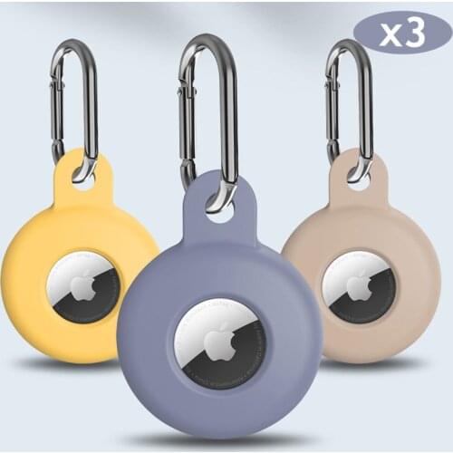 3pcs/2pcs/1pc Case For 2021 Apple Airtag holder silicone case with key chain dog locator tracker loop For Air tags accessories