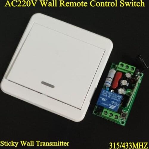 AC 220V Remote Control Switch RF Receiver Transmitter 10A Relay ASK Learning Code 86 Wall Remote Control Transmitter 315 433