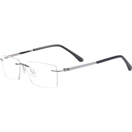 Rectangular Men and Women Fashion And Lightweight Rimless Eyeglasses Metal Prescription For Optical Lenses Myopia Presbyopia
