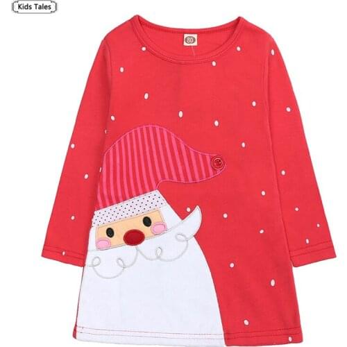 2021 New Year Girls Christmas Dress Dresses For Girl Childrens dress Cotton Cute Long Sleeve Kids Clothes Suits Christmas Baby