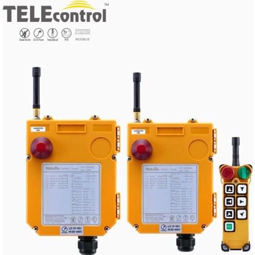 UTING CE FCC F24-6D (1 Transmitter+2 Receiver) Industrial Wireless Radio Double Speed 6 Buttons Remote Control for Hoist Crane