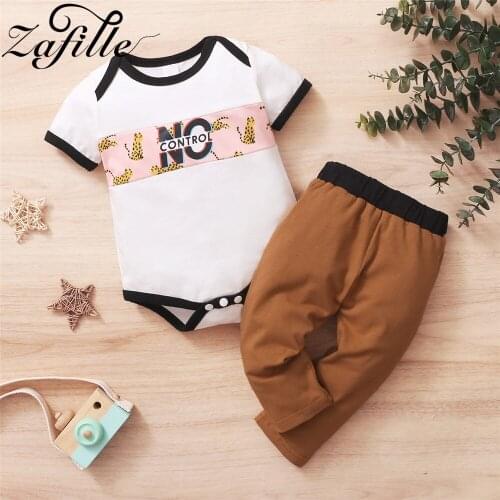 ZAFILLE Baby Girl Summer Clothes Set 2021 Green Fresh Letter 2pcs Baby Romper Set Infant Boys Clothing Set Costume For Babies