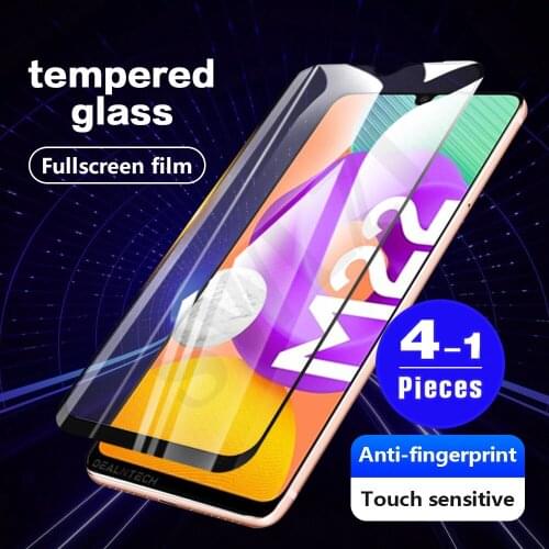 1-4Pcs full cover for Samsung Galaxy M02 M02S M12 M22 M32 M62 phone Screen Protector Tempered Glass protective film smartphone